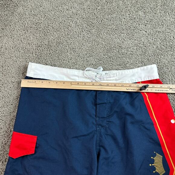 Budweiser Board Shorts Mens 38 Blue Red Polyester Bathing Suit Swimming READ - Picture 7 of 12